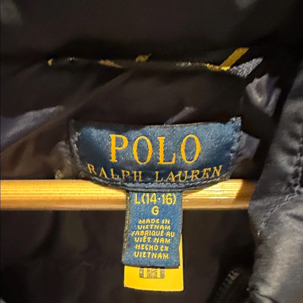 Ralph Lauren Navy Puffer Jacket with Red Logo